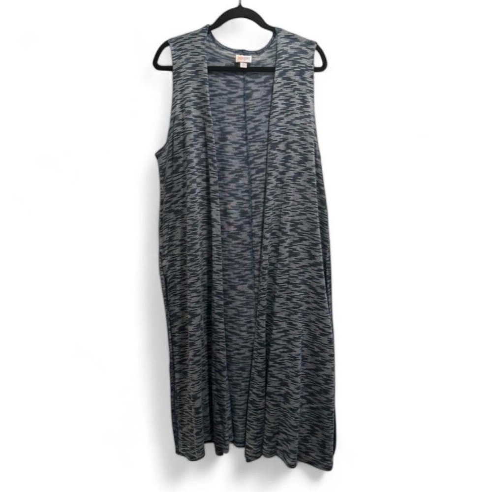 LuLaRoe Black and Gray Maxi Coat